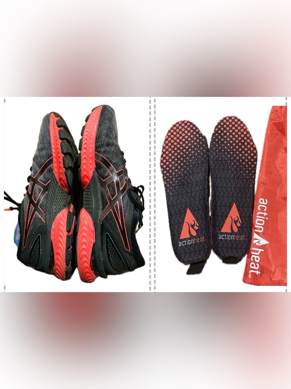 ASICS GEL-NIMBUS 22 Black & Red Model 1011A680 with New Sole Inserts Men’s 10